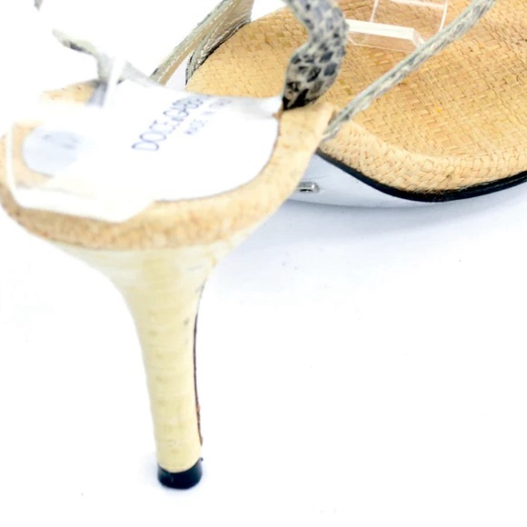 DOLCE & GABBANA shoes Raffia & Fruit Snakeskin Slingback Sandals Heels - Picture 12 of 14